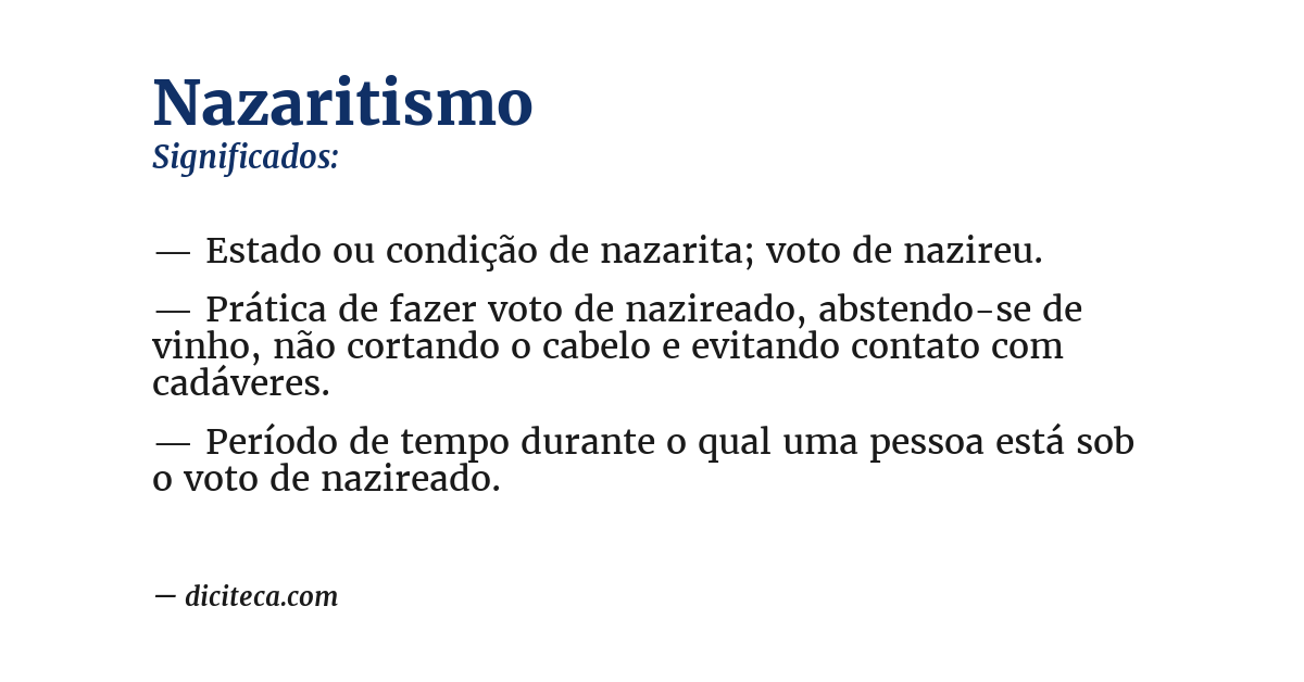 Significado de nazaritismo