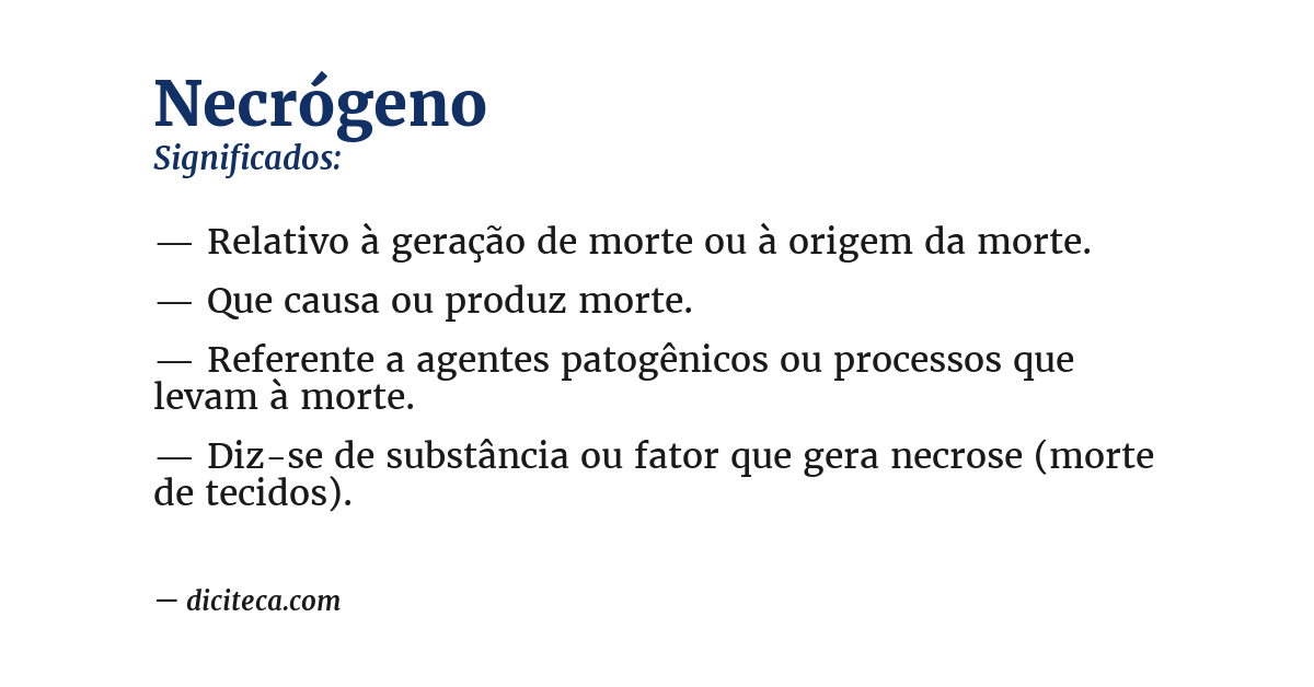 Significado de necrógeno