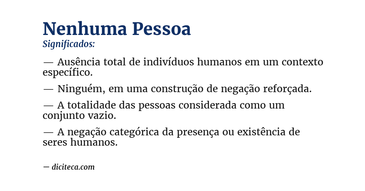 Significado de nenhuma pessoa