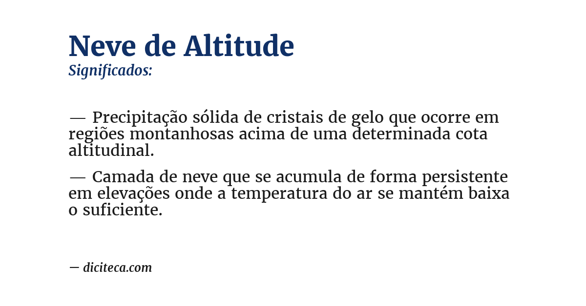 Significado de neve de altitude