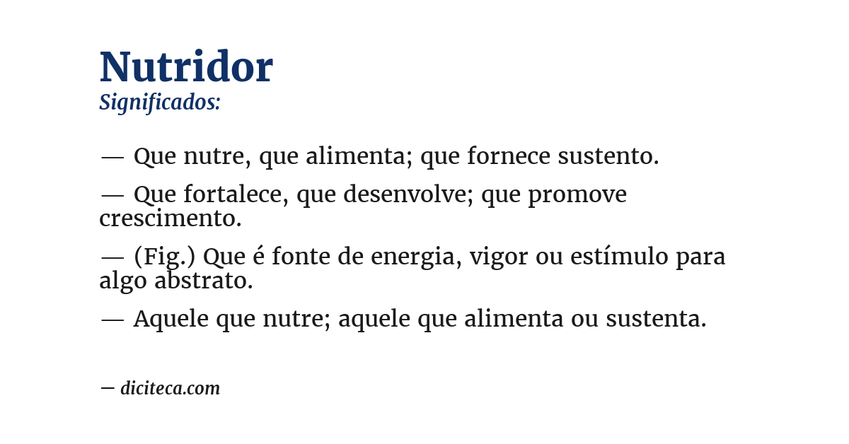 Significado de nutridor