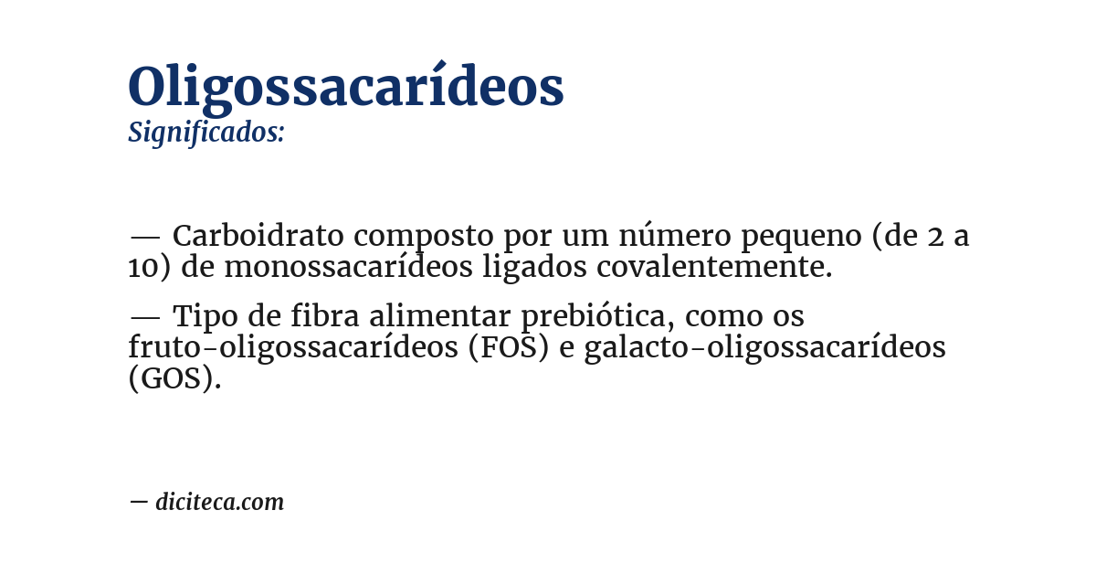 Significado de oligossacarídeos