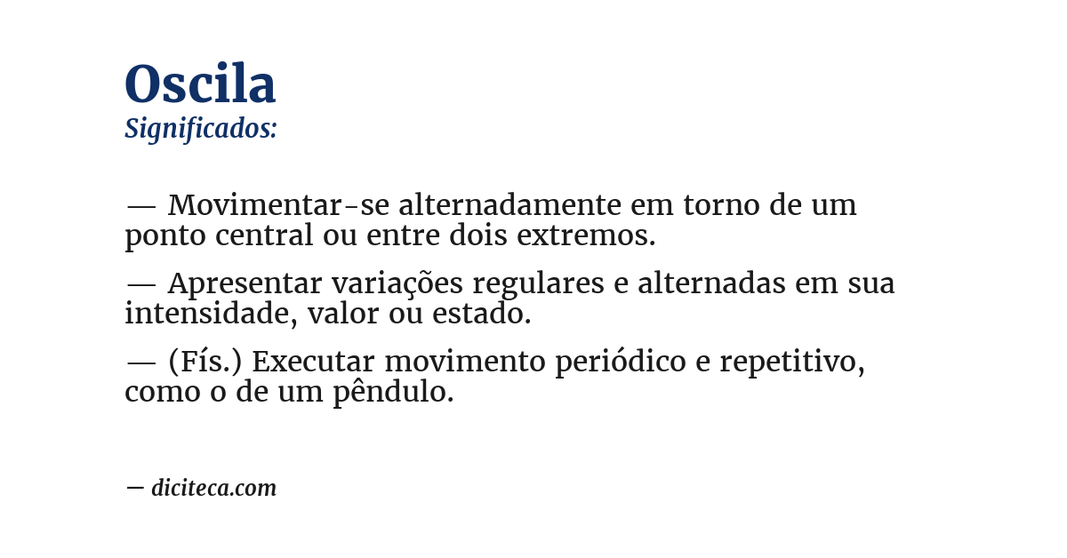 Significado de oscila