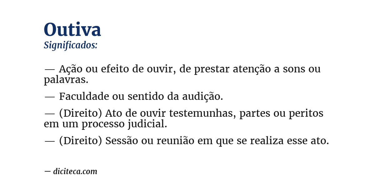 Significado de outiva