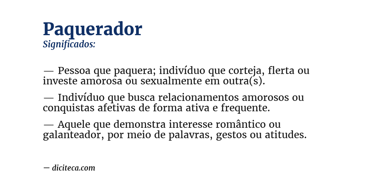 Significado de paquerador
