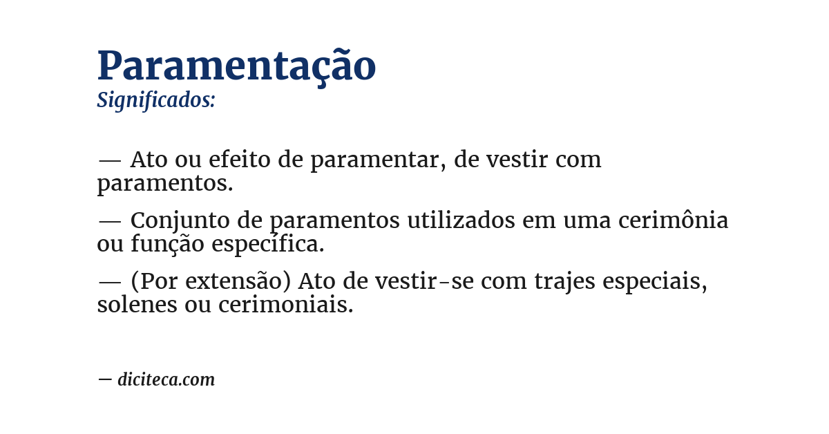 Significado de paramentação