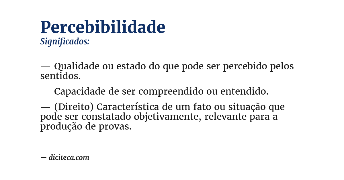 Significado de percebibilidade