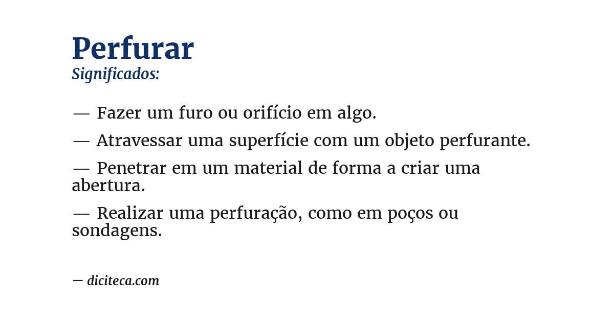 Significado de perfurar
