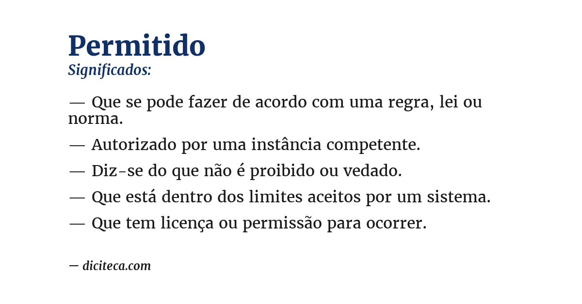 Significado de permitido