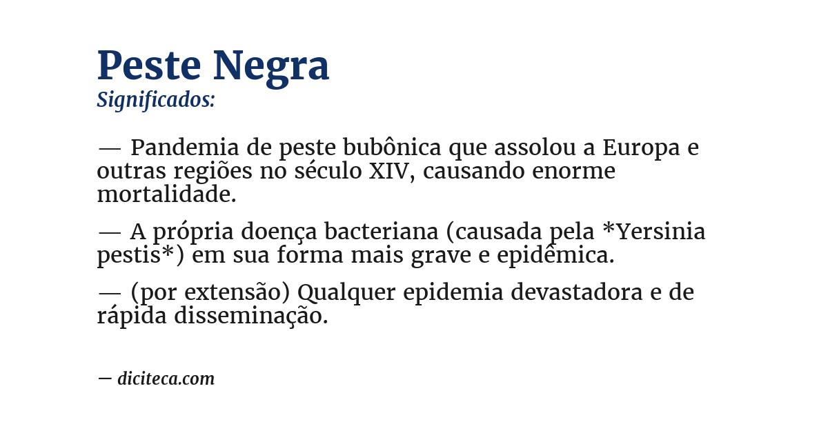 Significado de peste negra