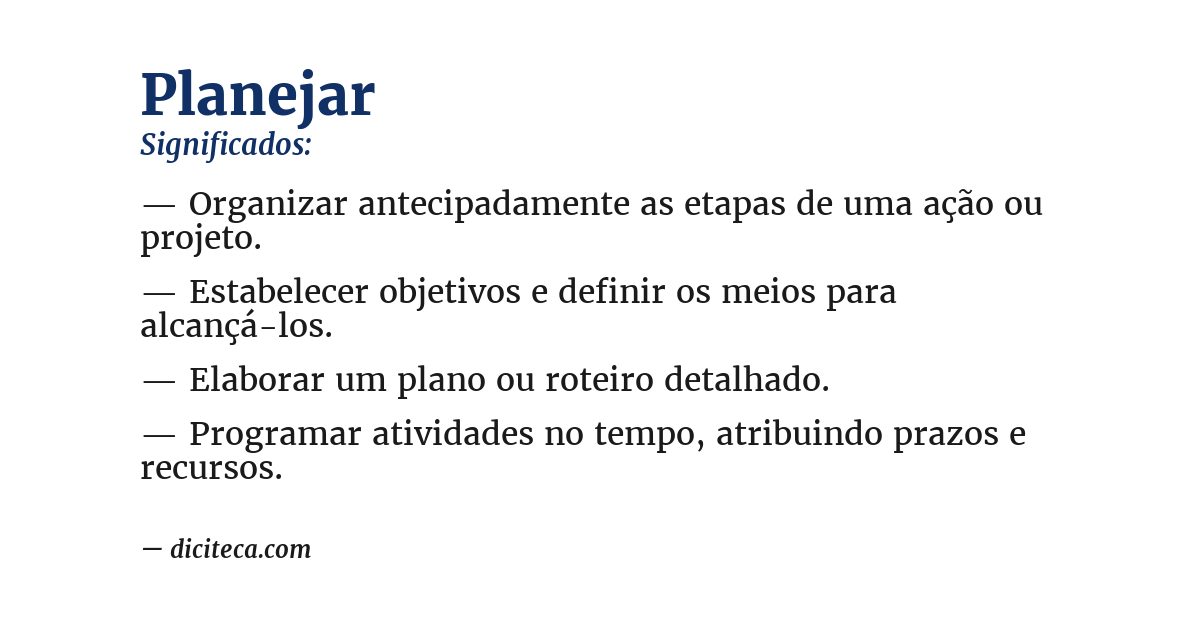 Significado de planejar