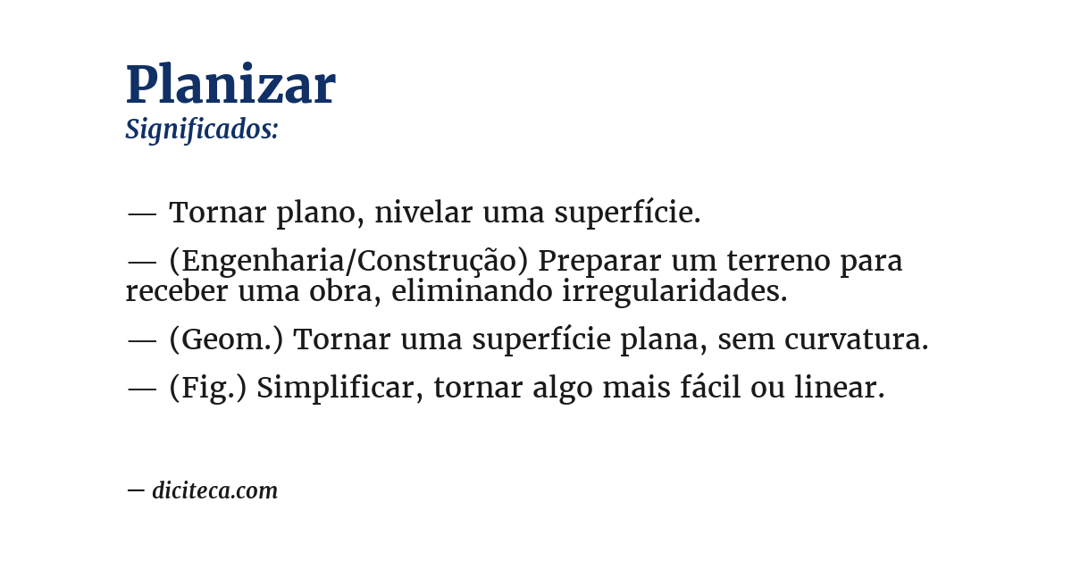 Significado de planizar