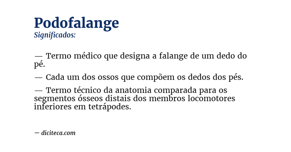 Significado de podofalange