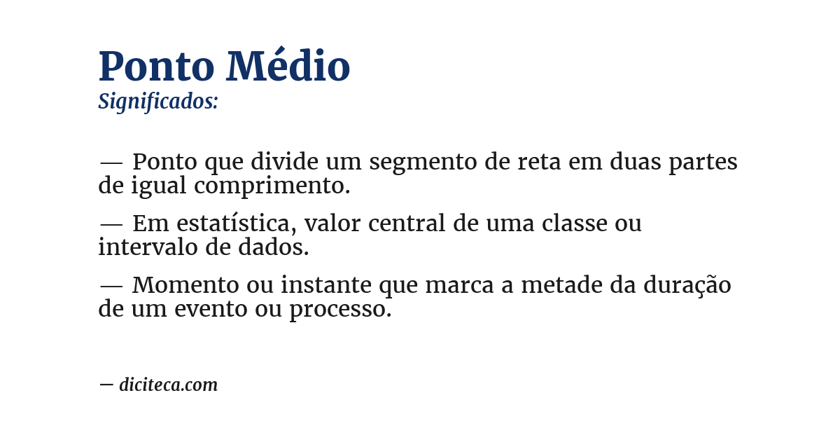 Significado de ponto médio