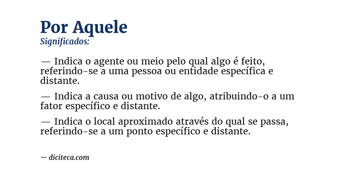 Significado de por aquele