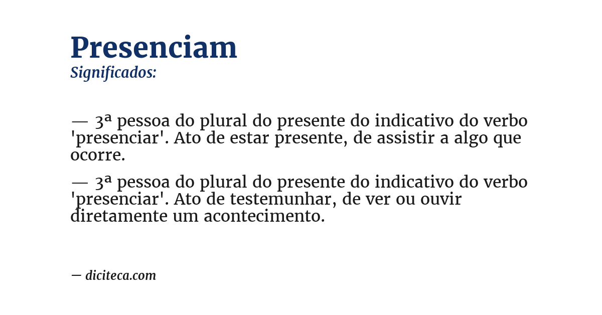 Significado de presenciam