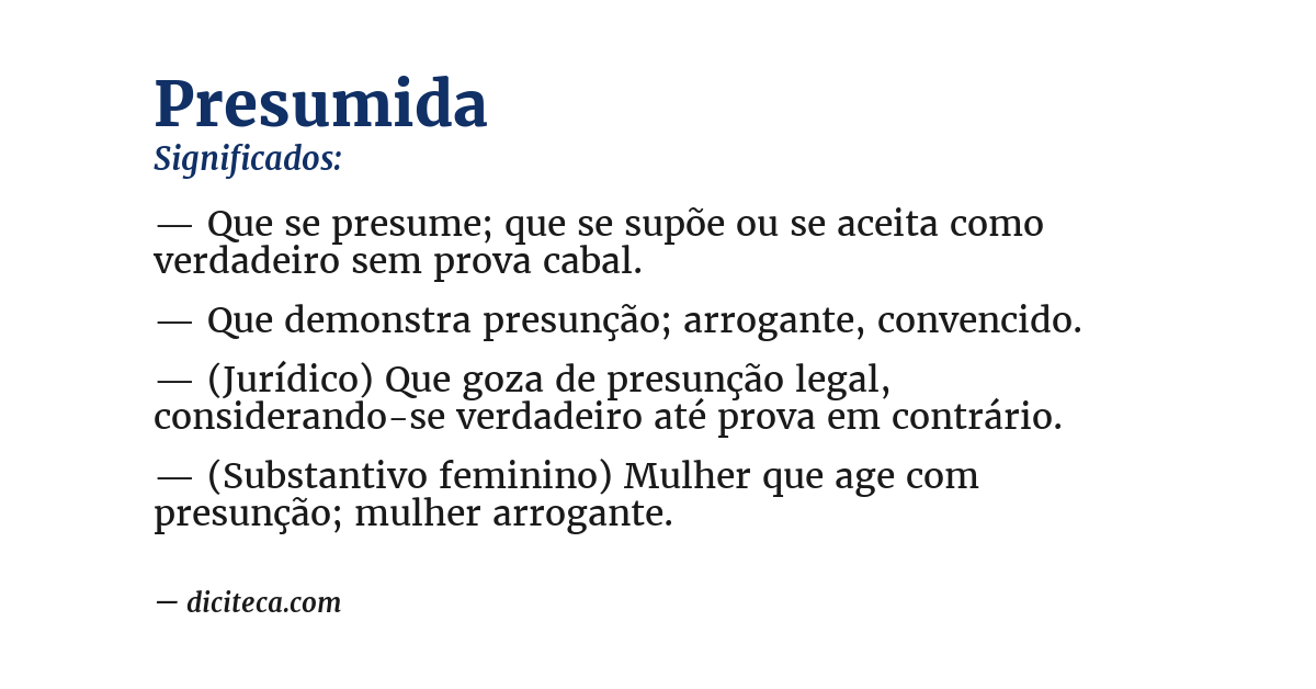 Significado de presumida