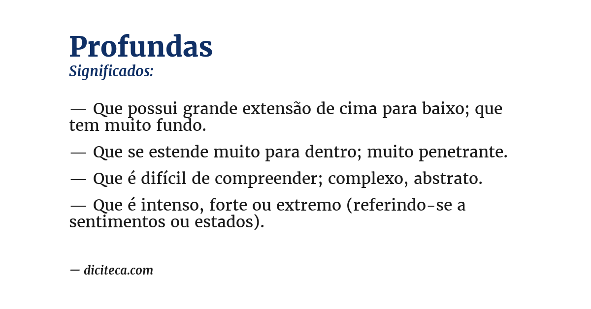 Significado de profundas