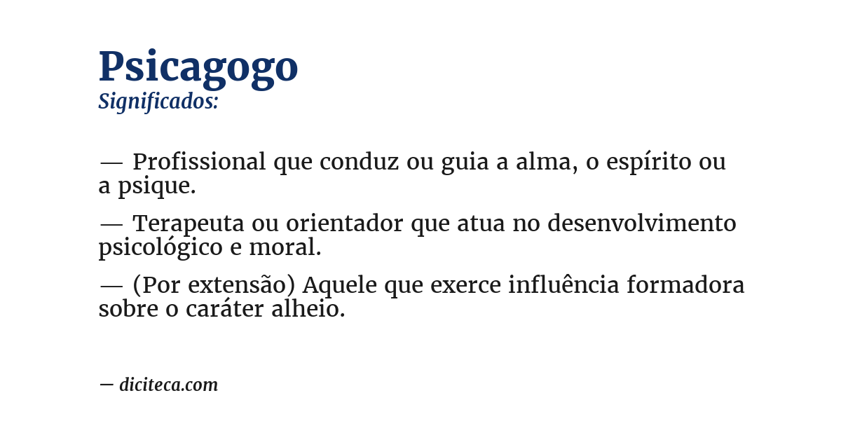 Significado de psicagogo