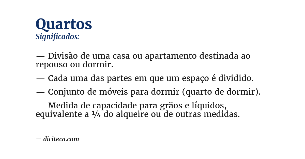 Significado de quartos