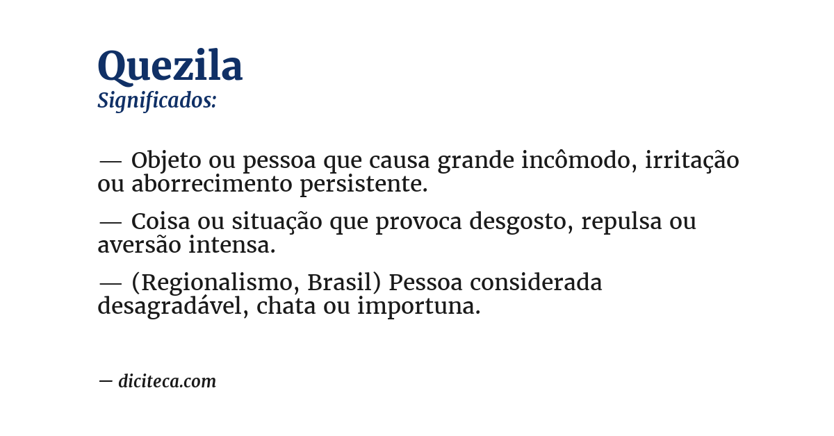 Significado de quezila