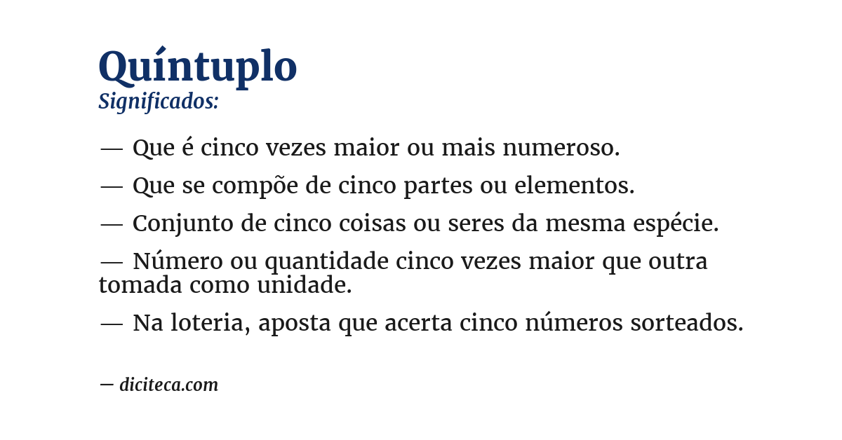 Significado de quíntuplo