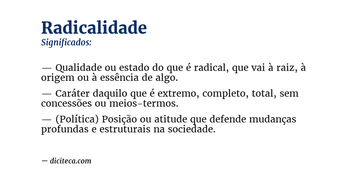 Significado de radicalidade