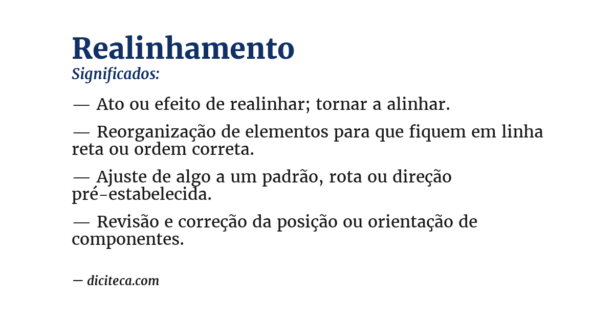 Significado de realinhamento