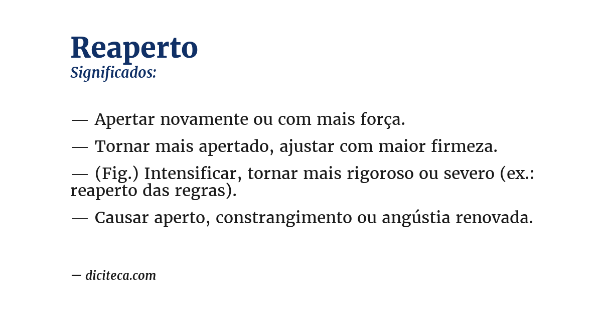 Significado de reaperto