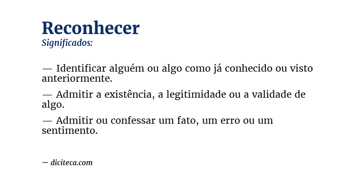 Significado de reconhecer
