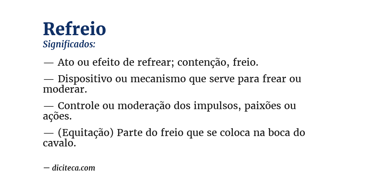Significado de refreio