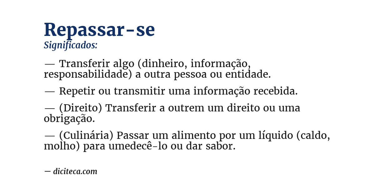 Significado de repassar-se