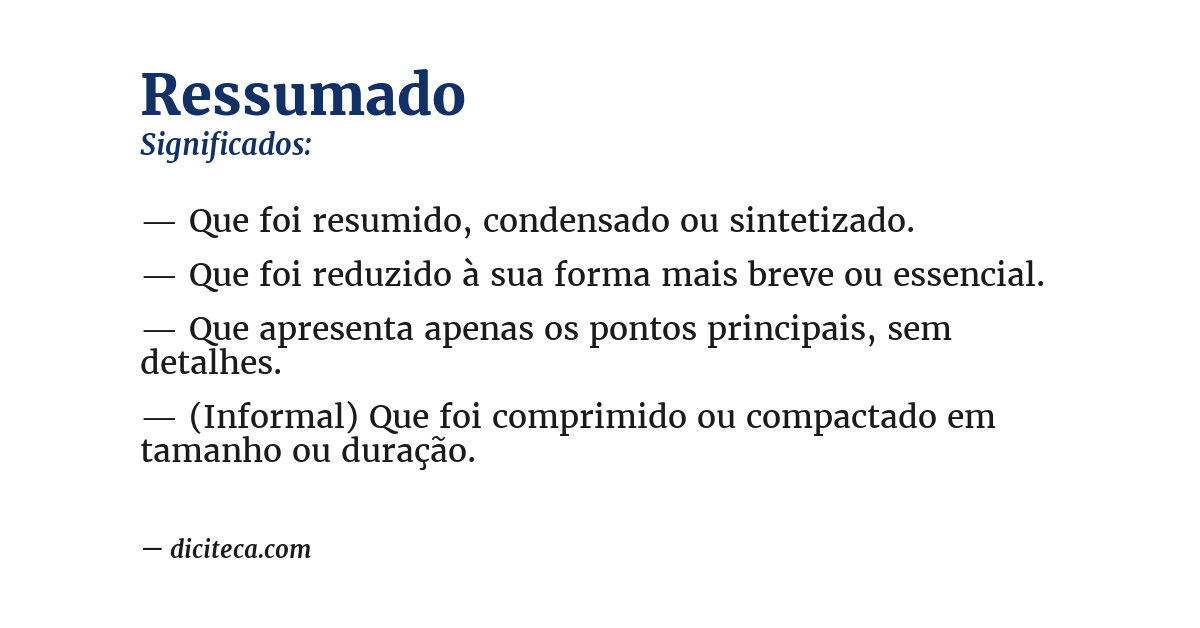 Significado de ressumado