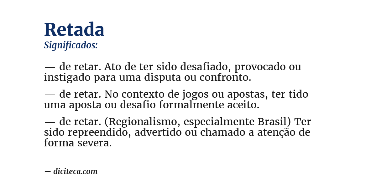Significado de retada