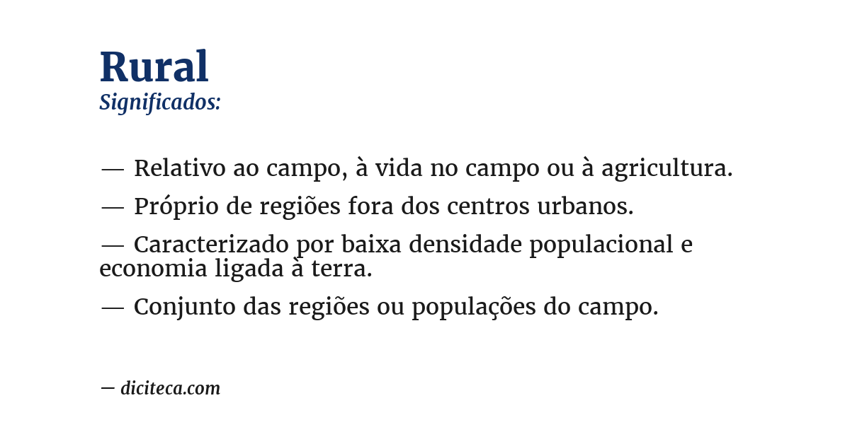 Significado de rural