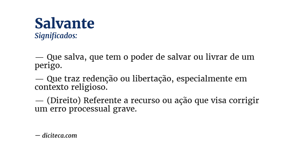Significado de salvante