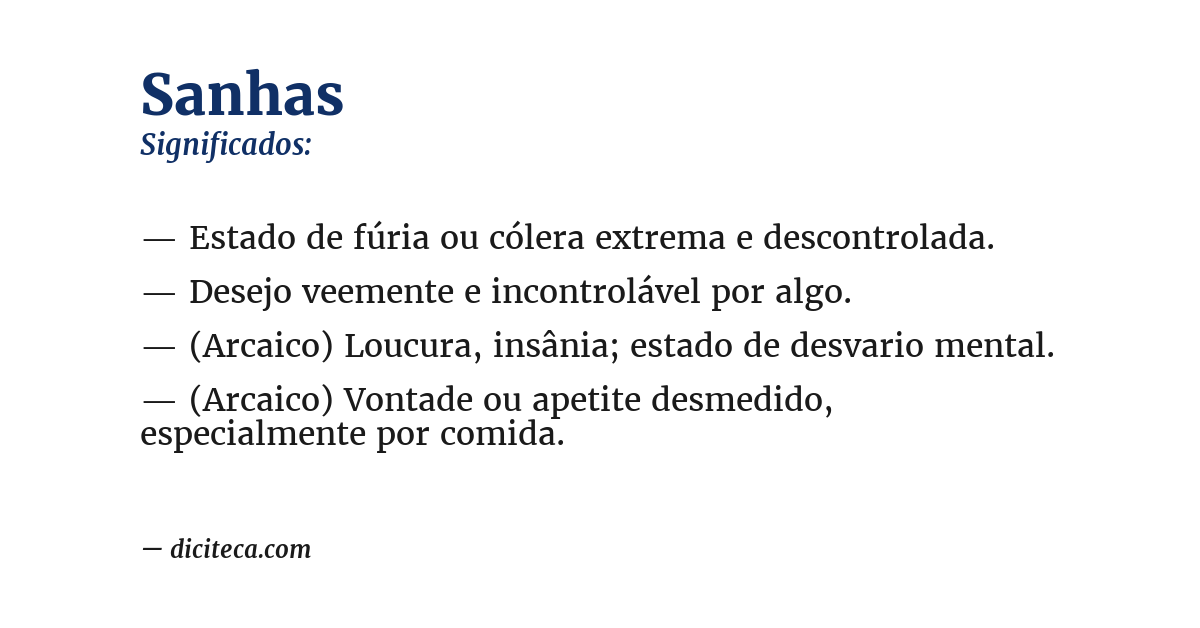 Significado de sanhas