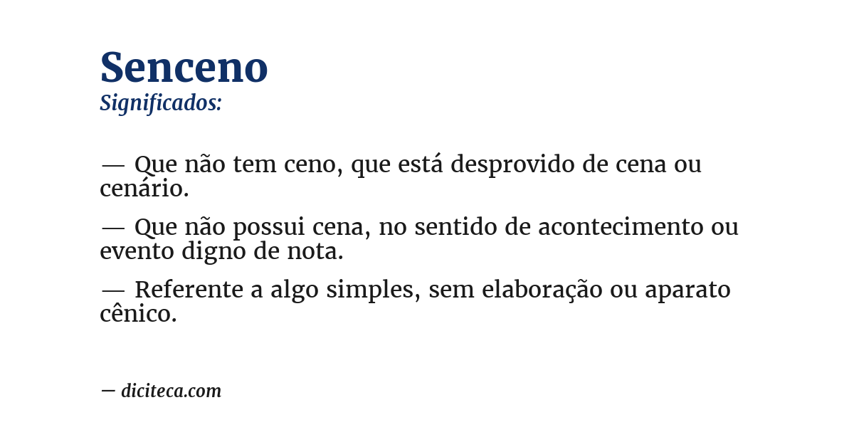 Significado de senceno