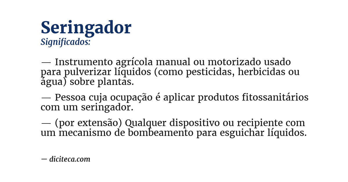 Significado de seringador