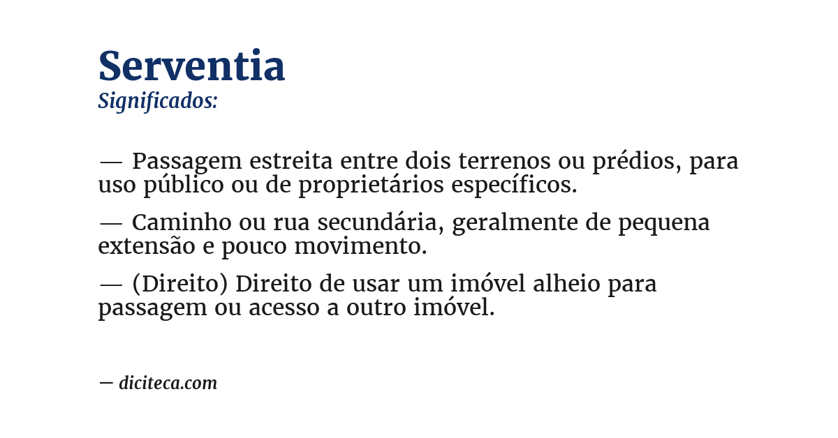 Significado de serventia