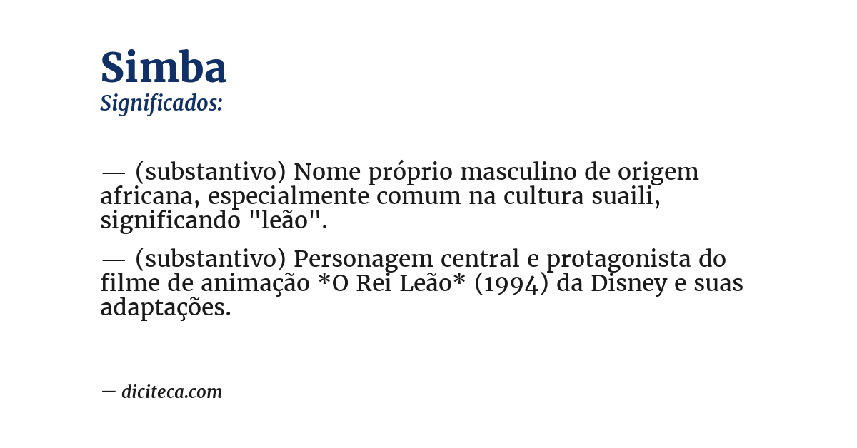 Significado de simba