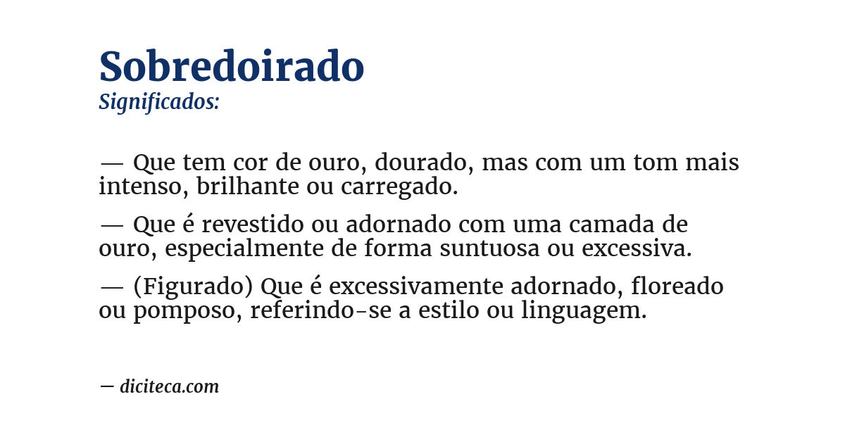 Significado de sobredoirado