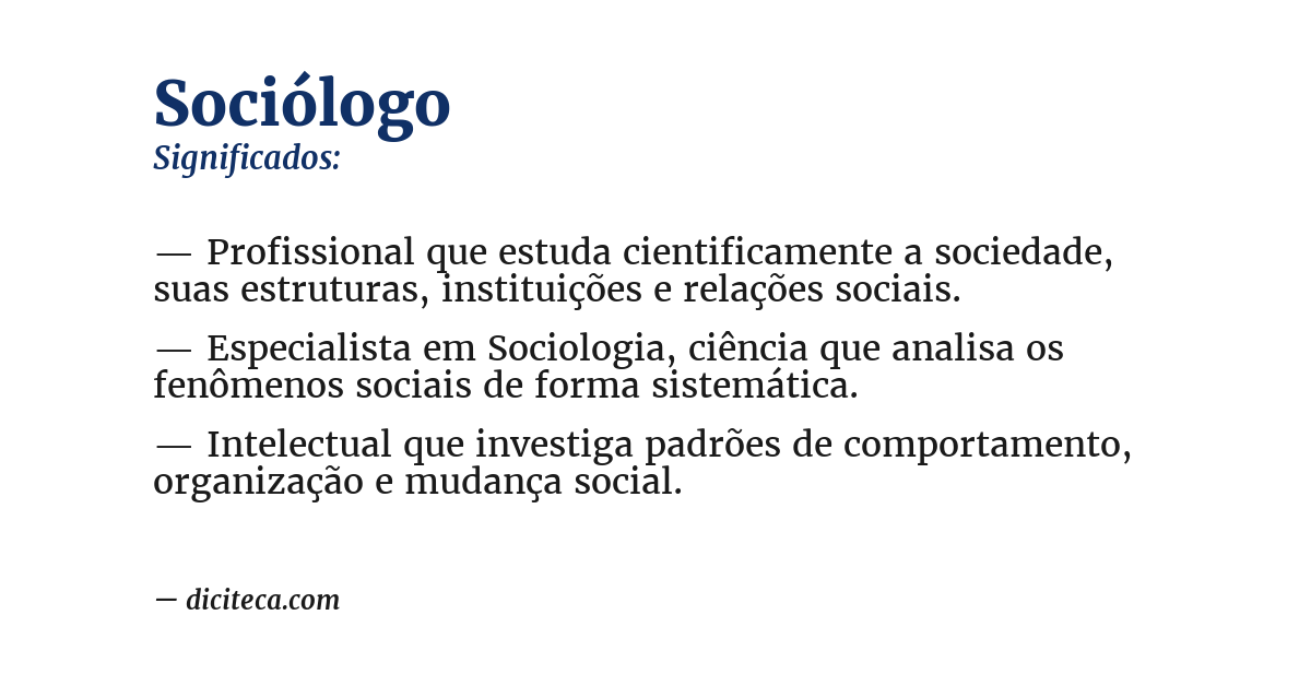 Significado de sociólogo