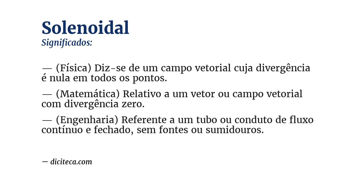 Significado de solenoidal