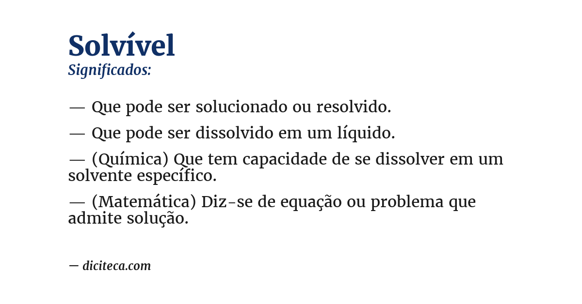 Significado de solvível