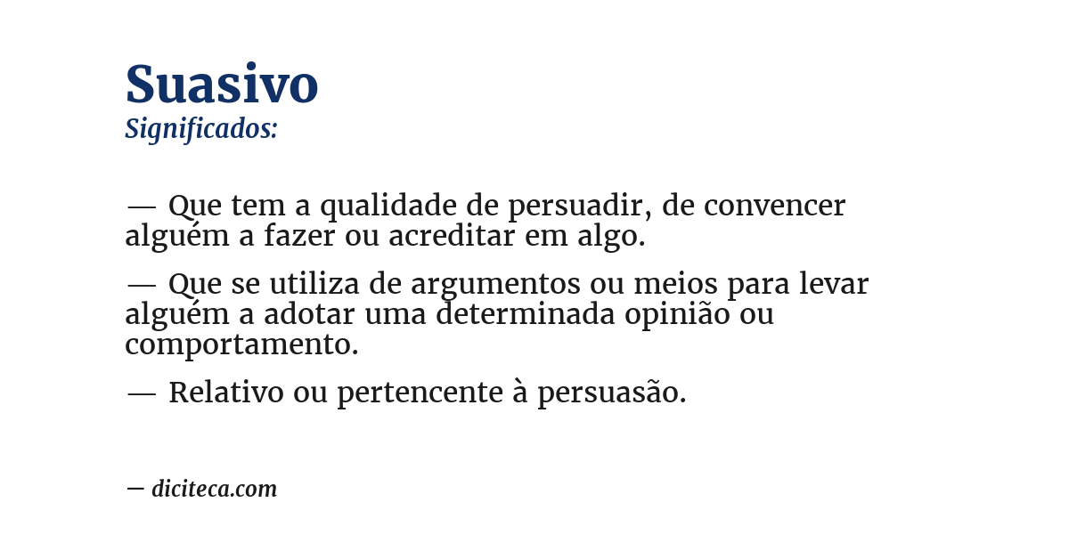 Significado de suasivo