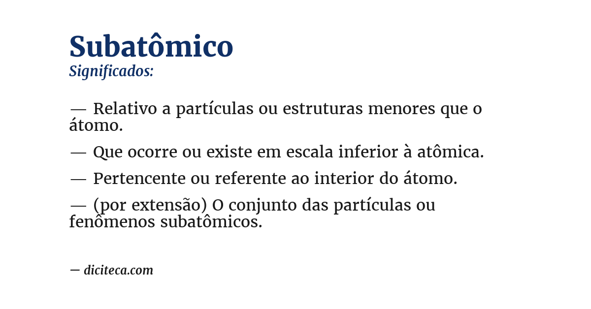 Significado de subatômico