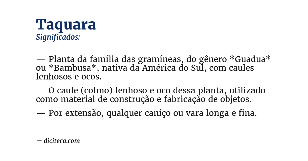 Significado de taquara