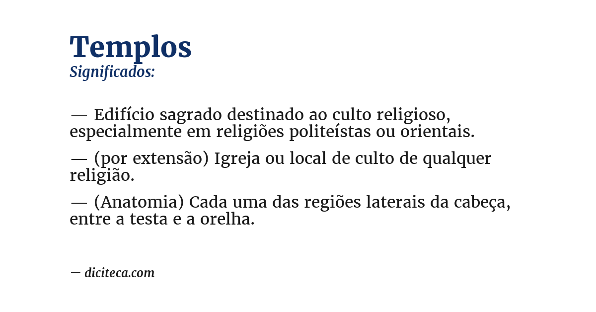 Significado de templos