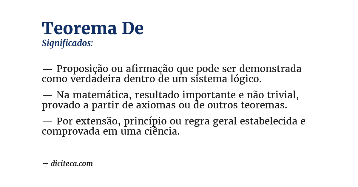 Significado de teorema de
